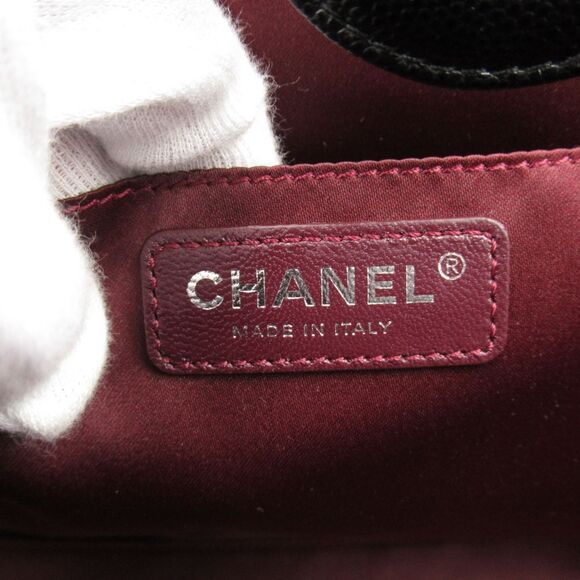 Chanel Metal Fittings Silver Leather Black Tote Bag 2-way Shoulder Bag - Picture 6 of 6